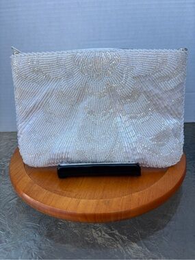 White Beaded Clutch